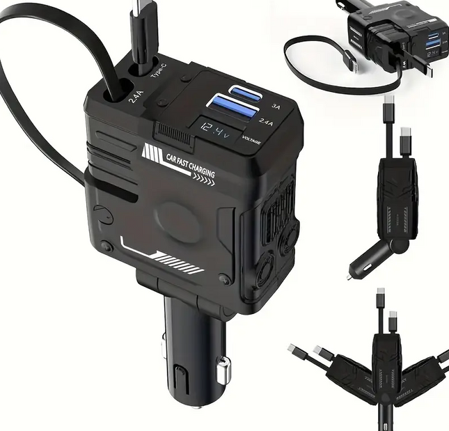 Cigarette Light Adapter Charger with Type C Cable - salelink.co.nz