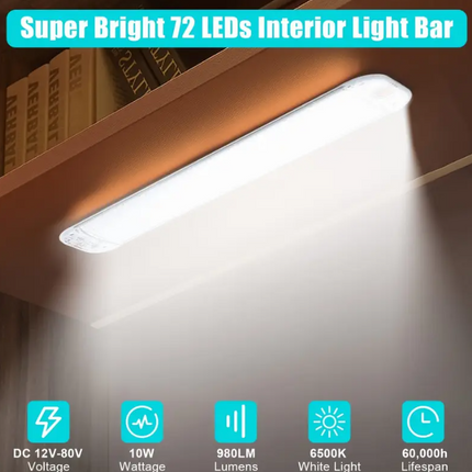 12V 24V LED Car Interior Lights Roof Doom Light White Camper Van Boat Caravan