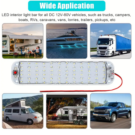 12V 24V LED Car Interior Lights Roof Doom Light White Camper Van Boat Caravan