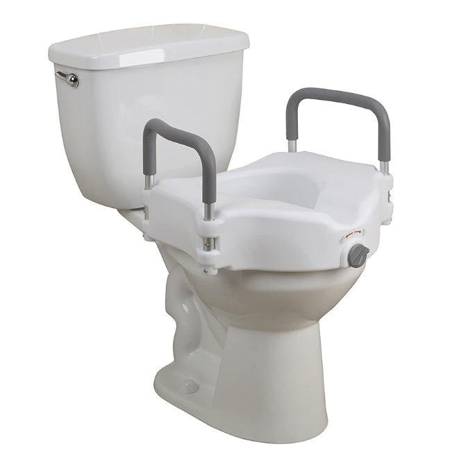 2 in 1 Raised Toilet Seat with Removable Padded Arms, Standard Seat