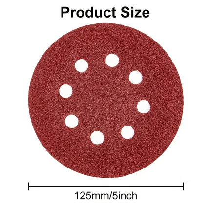 100pcs 125mm 5" Sanding Discs 60 80 100 120 240 Mixed Grit Orbital Sander Pads - salelink.co.nz