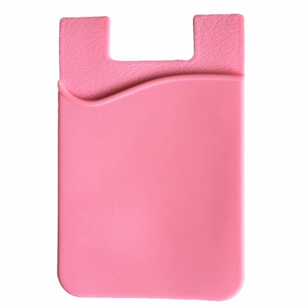 Light Pink Silicone Credit Card Holder Pocket Case Wallet Pouch Sticker Cellphone Phone - salelink.co.nz