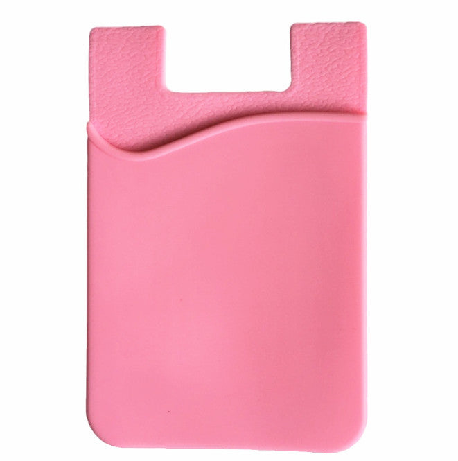 Light Pink Silicone Credit Card Holder Pocket Case Wallet Pouch Sticker Cellphone Phone