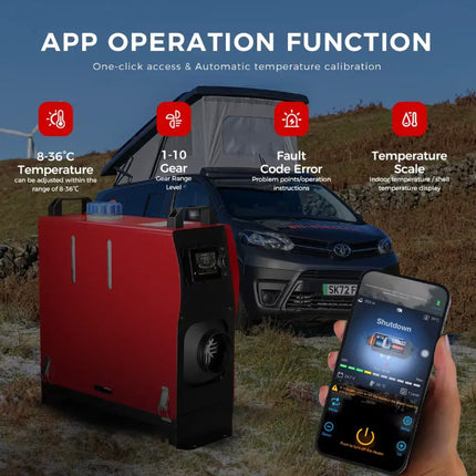 Diesel Air Heater 12V 8KW Bluetooth App - salelink.co.nz