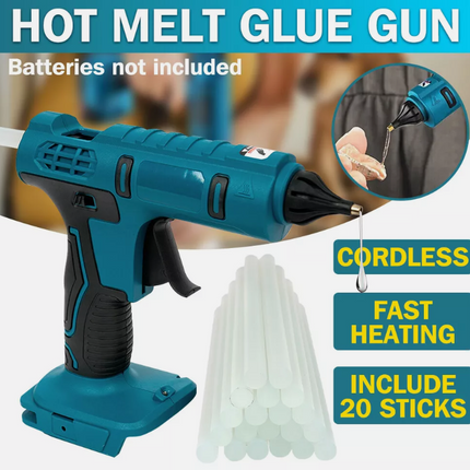 Cordless Hot Melt Glue Gun with 20 Pcs Sticks Fit Makita 18V Battery - salelink.co.nz