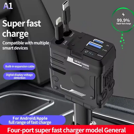Cigarette Light Adapter Charger with Type C Cable - salelink.co.nz