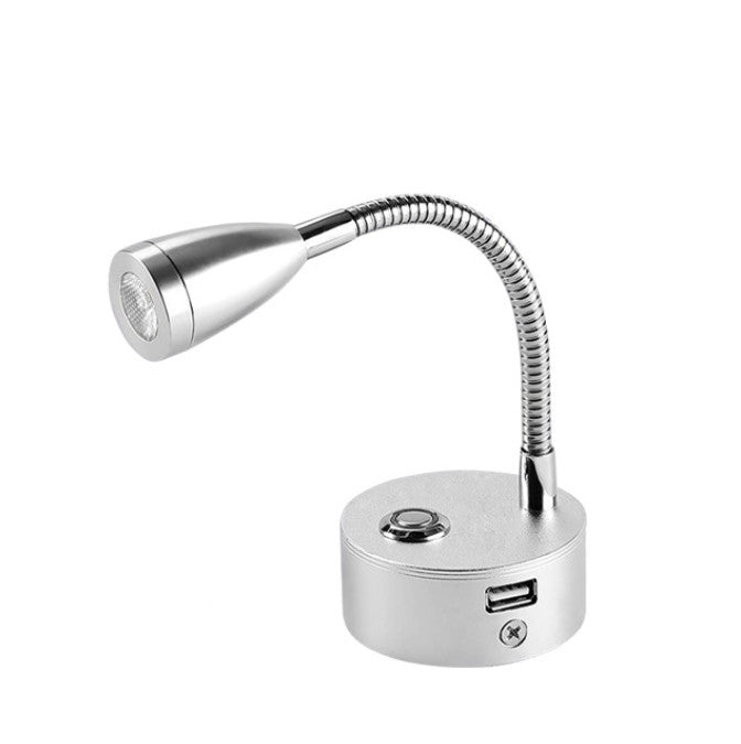 Cool White Touch Switch USB LED Spot Reading Light Caravan Boat Interior Lamp 12V