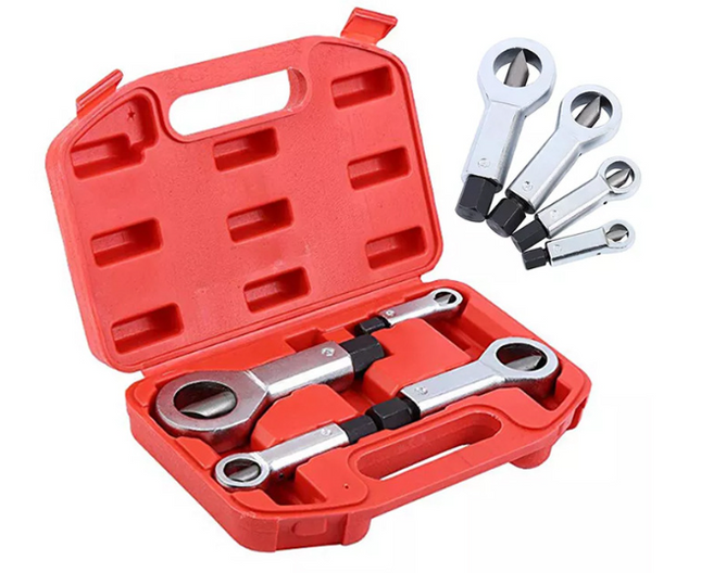 4PCS Heavy-Duty Metal Nut Splitter Set - Manual Nut Remover & Extractor Tool