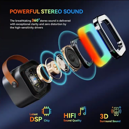 Bluetooth Singing Speaker Karaoke Player with 2 Wireless Microphones - salelink.co.nz