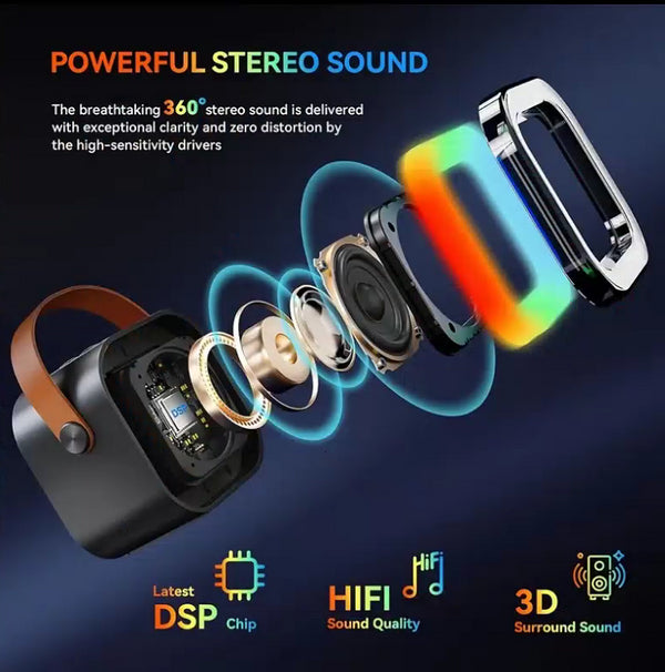 Bluetooth Singing Speaker Karaoke Player with 2 Wireless Microphones