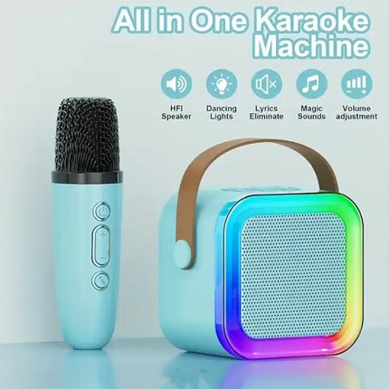 Karaoke Machine with 2 Microphones Bluetooth Speaker - salelink.co.nz