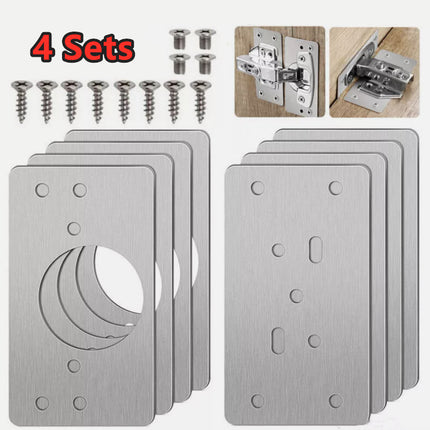 8PCS Cabinet Door Hinge Repair Plate with Screws - salelink.co.nz