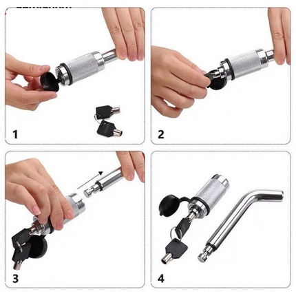 Hitch Pin Lock Tow Bar Ball Security L type Caravan Trailer Parts Anti Theft - salelink.co.nz