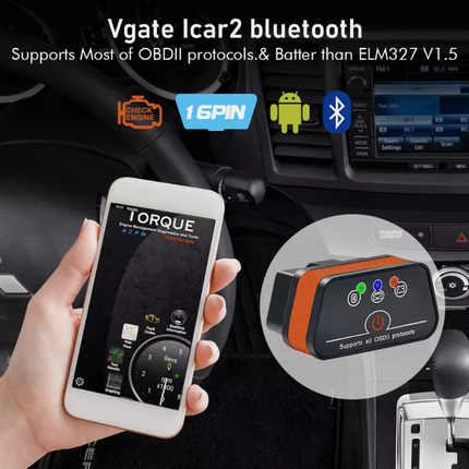 Auto Diagnostic Scanner Vgate Icar 2 Bluetooth ELM327 OBD2 Auto Diagnostic Tool - salelink.co.nz