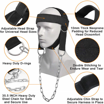 Head Neck Harness Weight Lifting Strength Exercise Strap - salelink.co.nz