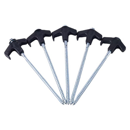 20x Camping Tent Pegs Heavy Duty Screw Steel In Ground Camping Outdoor Stakes - salelink.co.nz