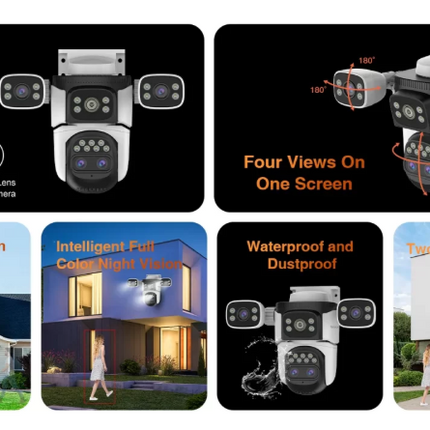 Outdoor Security Camera Four Lens - salelink.co.nz