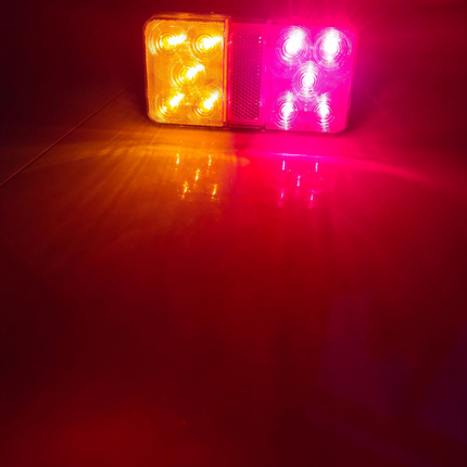 LED Trailer Tail Light Kit Pair Plug 8m 5 Core Wire Caravan Ute 7 Pin Flat Set