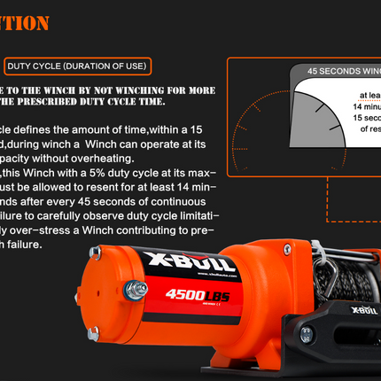 X-BULL Electric Winch 4500LBS/2041kg 12V Synthetic Rope Wireless Remotes ATV UTV Electric Winch