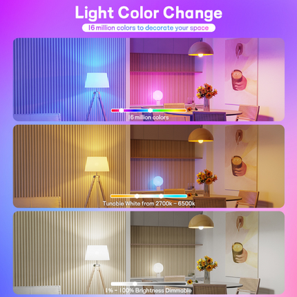 10W E27 WiFi Bluetooth Smart Bulb RGB Voice Control
