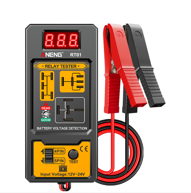 Automotive Car Relay Tester Digital Display Voltage Battery 4 5pin Relay 12/24V