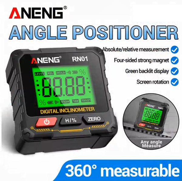 360 Digital Angle Finder Magnetic Inclinometer Mini Protractor Slope Level Gauge