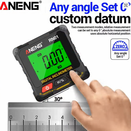 360 Digital Angle Finder Magnetic Inclinometer Mini Protractor Slope Level Gauge
