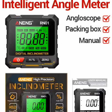 360 Digital Angle Finder Magnetic Inclinometer Mini Protractor Slope Level Gauge