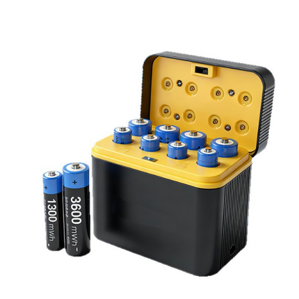 8 Pack Rechargeable Lithium AA AAA Batteries with Fast Smart Charger