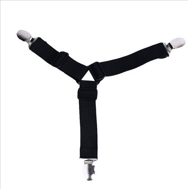 4pcs Triangle Fitted Sheet Strap Clips Grippers Mattress Bed Suspenders Holder - salelink.co.nz