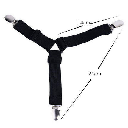 4pcs Triangle Fitted Sheet Strap Clips Grippers Mattress Bed Suspenders Holder - salelink.co.nz