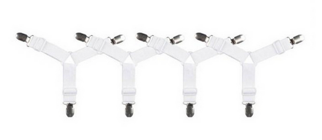 4pcs Triangle Fitted Sheet Strap Clips Grippers Mattress Bed Suspenders Holder