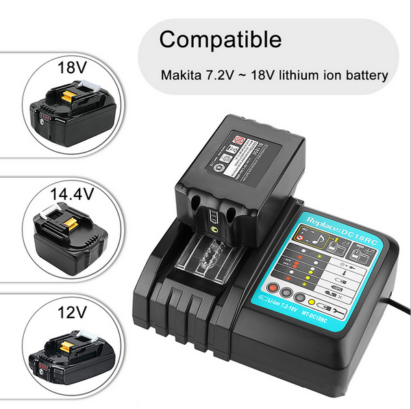 For Makita DC18RC 14.4V - 18V 3A Lithium Rapid Battery Charger - BL1850B BL1860B