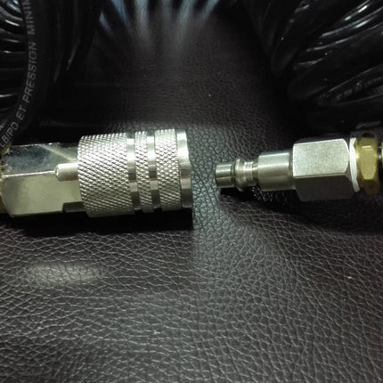 1/4" Air Hose Fitting Coil Pneumatic Compressor Quick Coupler US Type 200PSI - salelink.co.nz
