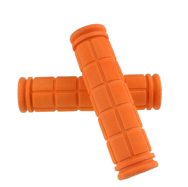 ORANGE 1Pair Non-slip Mountain Bike Cycling Bicycle Soft Durable Rubber Handlebar Grips