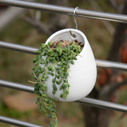 White Plant Pot Ceramic Planter - salelink.co.nz