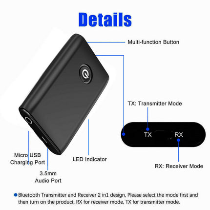 Bluetooth 5.0 Transmitter Receiver - salelink.co.nz
