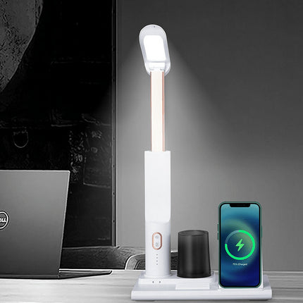 Desk Lamp with Wireless Charging and Pen Holder White