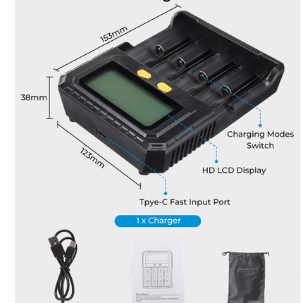 Smart Battery Charger 4 Slots