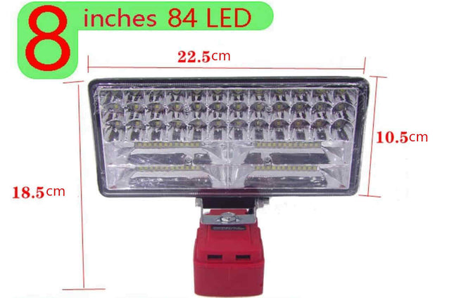 8 Inch LED Work Light Fits Milwaukee 18V Battery