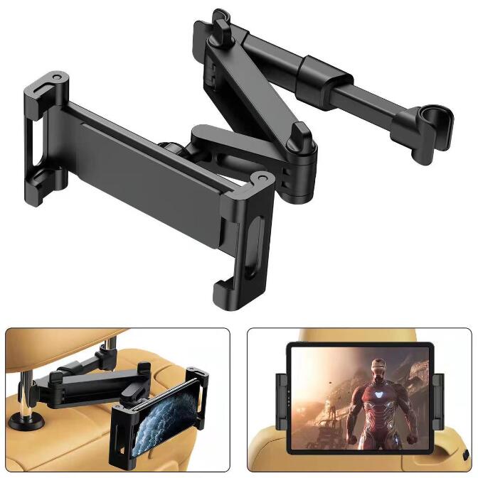 Extendable Car Back Seat Headrest Long Mount Universal Holder iPad Tablet Rotate