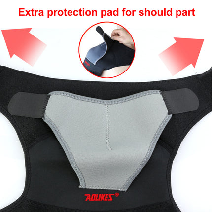 Left Shoulder Adjustable Support Brace Compression Strap Heat Patch Protection Sports - salelink.co.nz