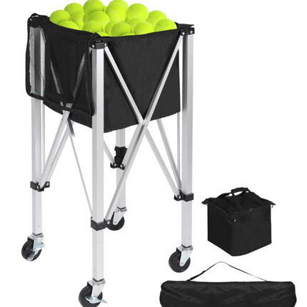 Tennis Ball Hopper Basket Removable Tennis Ball Saver Bag Cart
