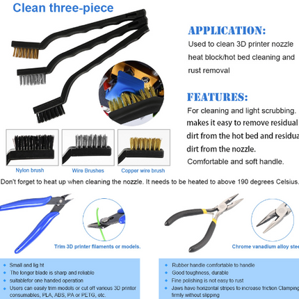 42PCS 3D Printer Accessories Tool Kit