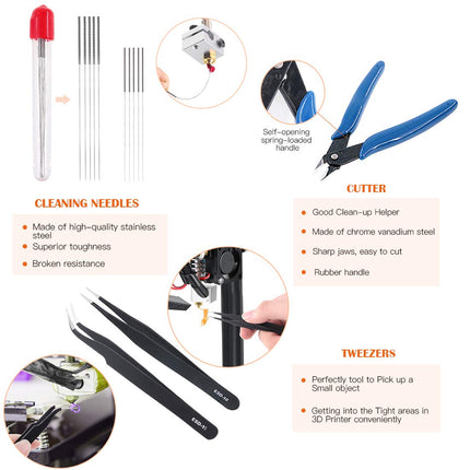 34PCS 3D Printer Accessories Tool Kit
