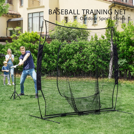 213x213cm Baseball Backstop Softball Practice Net with Carry Bag - salelink.co.nz