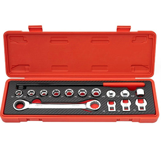 15Pcs Serpentine Belt Tool Set with Locking Flex Head Ratcheting Wrench