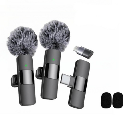 Microphone Dual Lapel Microphone for iPhone Ipad Android Pc
