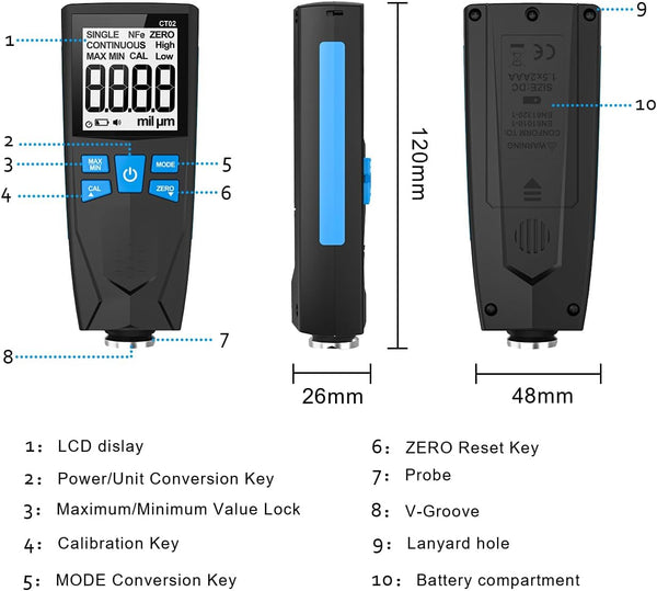 Automotive Coating Thickness Gauge Tester