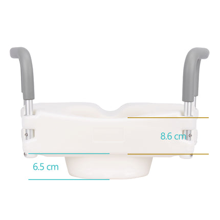 2 in 1 Raised Toilet Seat with Removable Padded Arms, Standard Seat